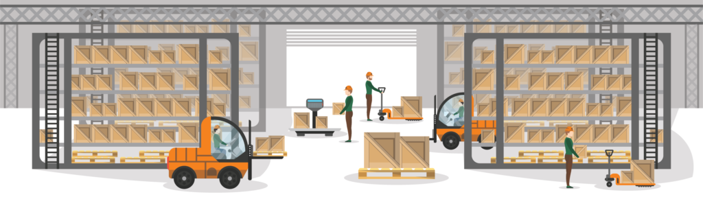 Illustration of warehouse