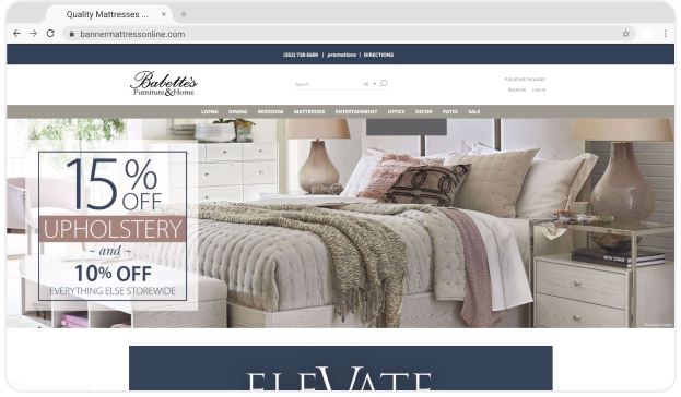 Babette's Furniture & Home eSTORIS Website Homepage
