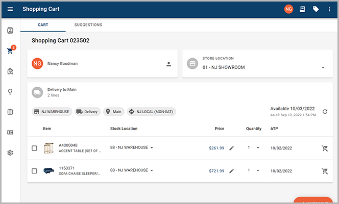 STORIS NextGen Shopping Cart